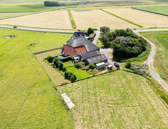 recreatiewoning te koop op Texel vanuit de lucht